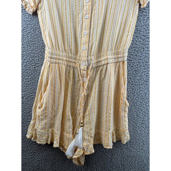 Skylar + Madison Yellow & White Striped Romper Size M - Picture 4 of 9